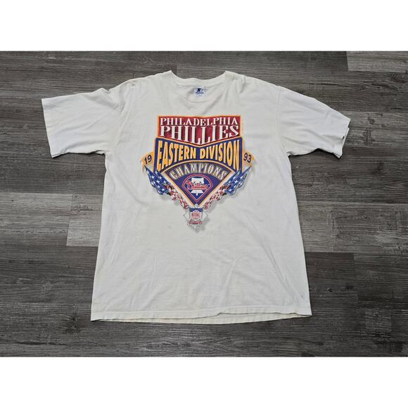 Vintage Philadelphia Phillies 93 Eastern Division Champions Short Sleeve Shirt - Picture 10 of 10